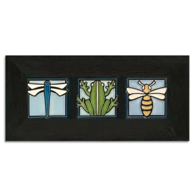 4x4 Animal Framed Tile Set in Light Blue