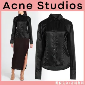 Acne Studios  |Silk Long Sleeves Plain Shirts & Blouses