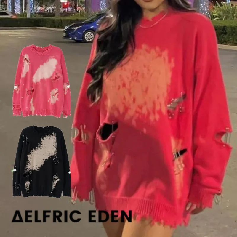 Aelfric Eden  |U-Neck Long Sleeves Sweaters