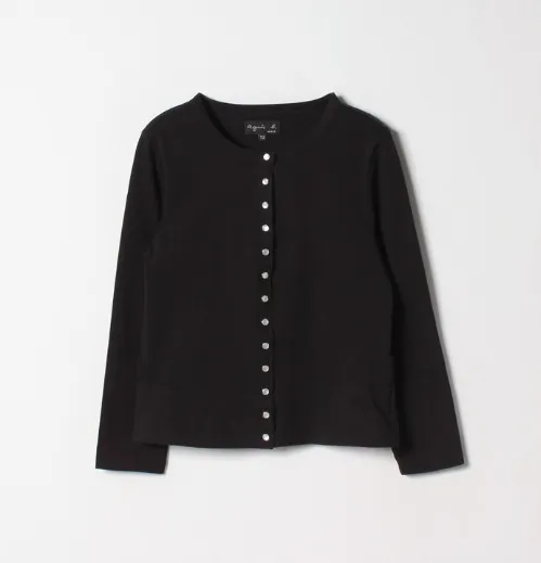 Agnes b  |Long Sleeves Plain Cotton Medium Cardigans