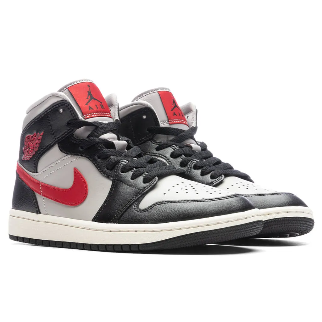 Air Jordan 1 Mid Women's - Black/Gym Red/College Grey