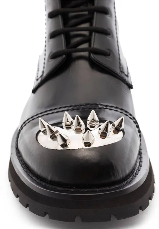 Alexander McQueen studded combat boots Black