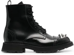 Alexander McQueen studded combat boots Black