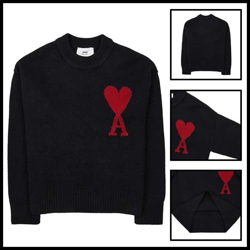 AMI PARIS  |Pullovers Heart Unisex Wool Street Style Long Sleeves Plain