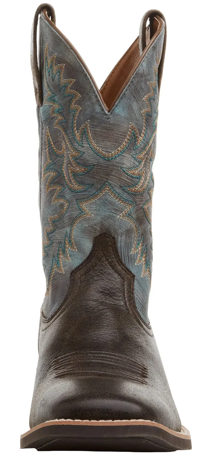 Ariat Men's Sport Latigo Chocolate Brown 11in Stone Blue Top