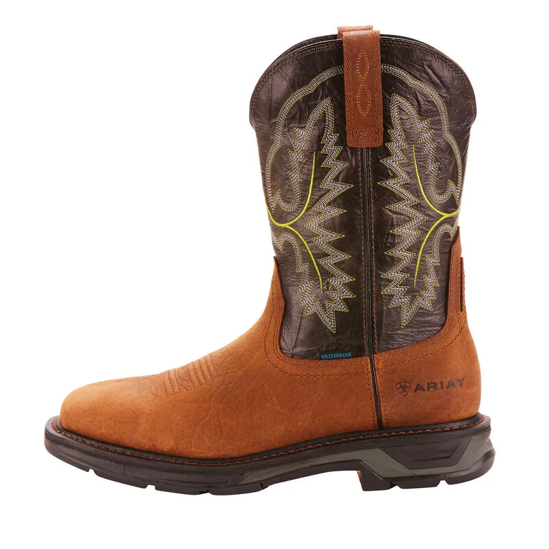 Ariat Mens Workhog XT Waterproof Pull On Boots- Tumbled Bark