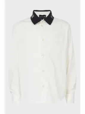 Armani Junior Boys LS Logo Collar Button Down Shirt