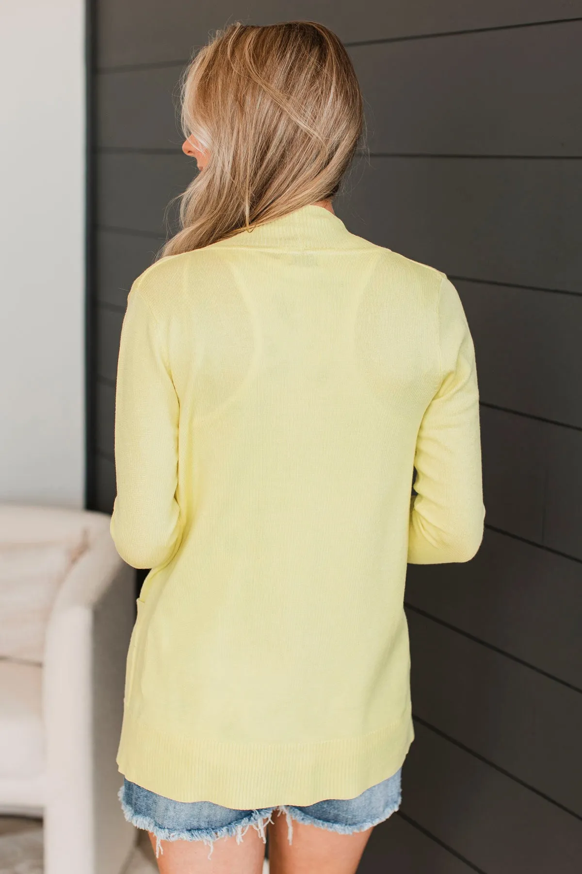 As Easy As Can Be Cardigan- Neon Yellow