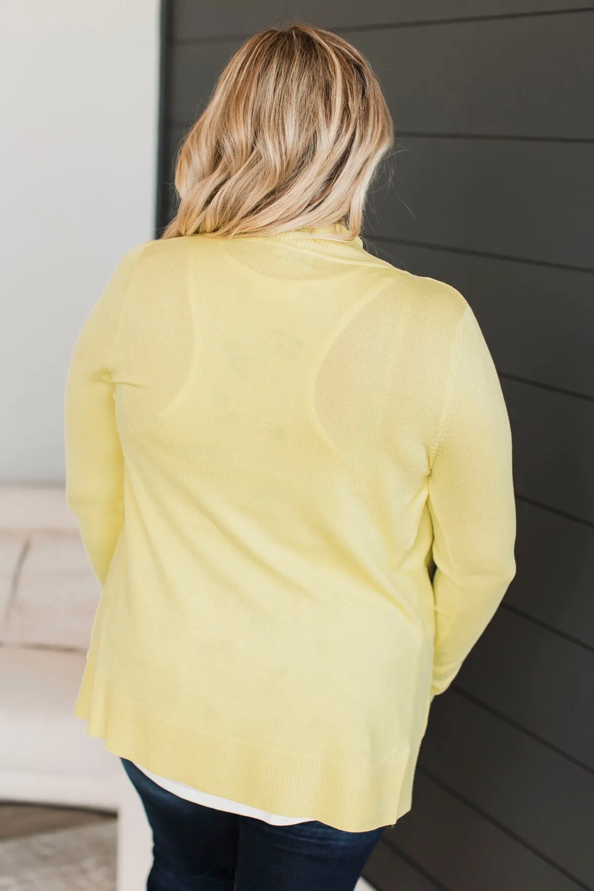 As Easy As Can Be Cardigan- Neon Yellow