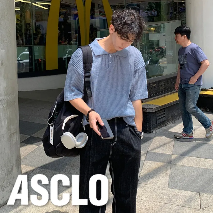 ASCLO  |Pullovers Unisex Street Style Short Sleeves Oversized