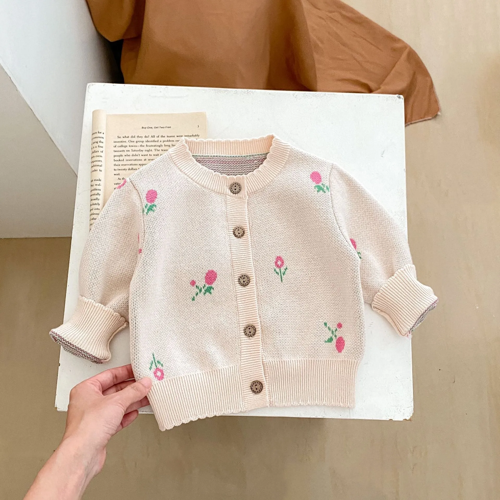 Baby Kid Girls Flower Embroidered Cardigan Wholesale 24011154