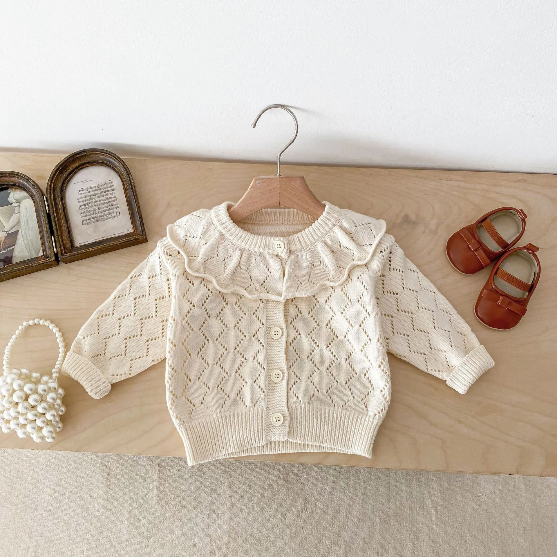 Baby Kid Girls Solid Color Cardigan Wholesale 240301153