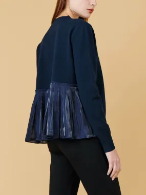 BACK PLEAT PULLOVER, NAVY