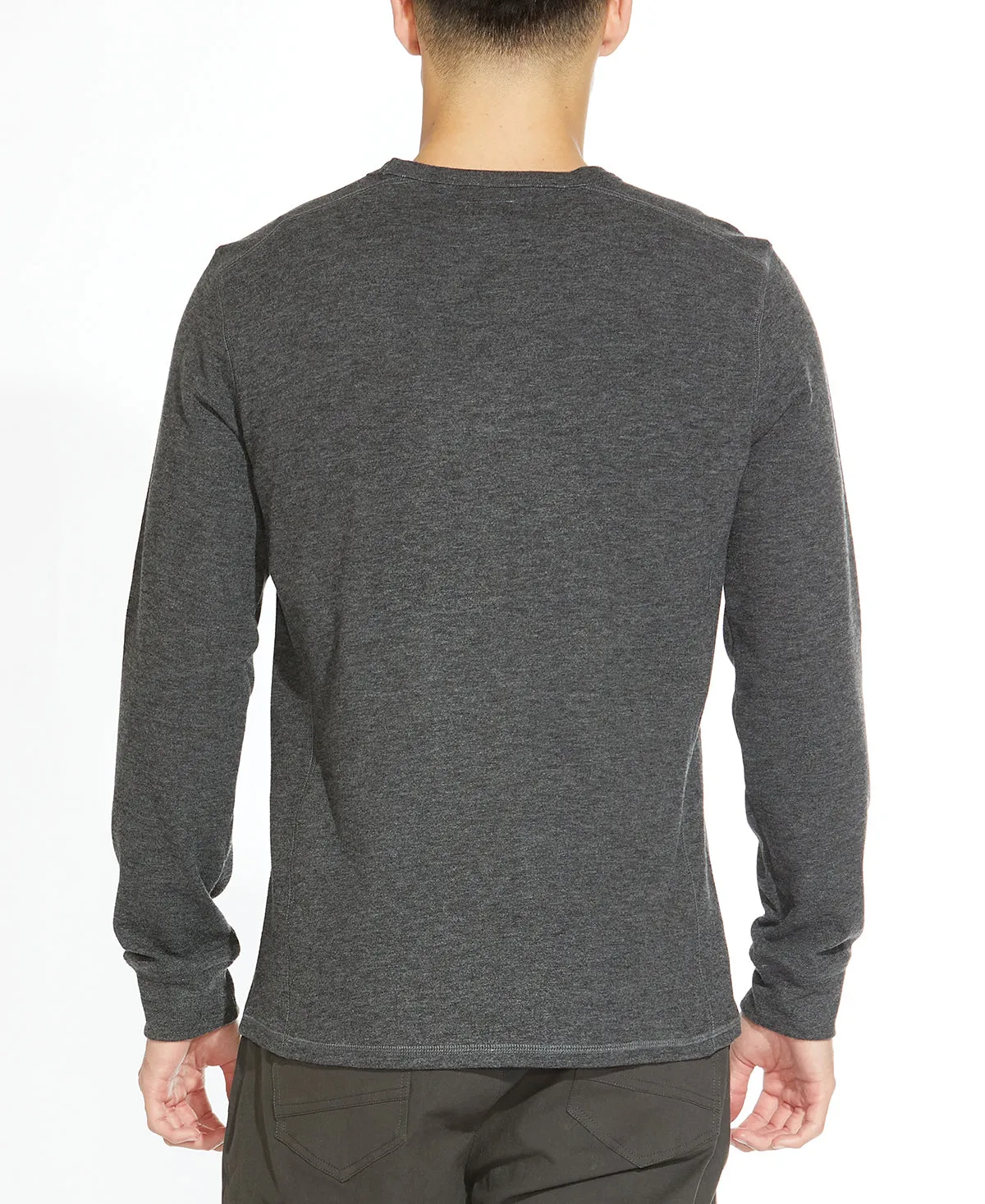 Baird Crewneck Long Sleeve Tee (Heather Dark Charcoal)