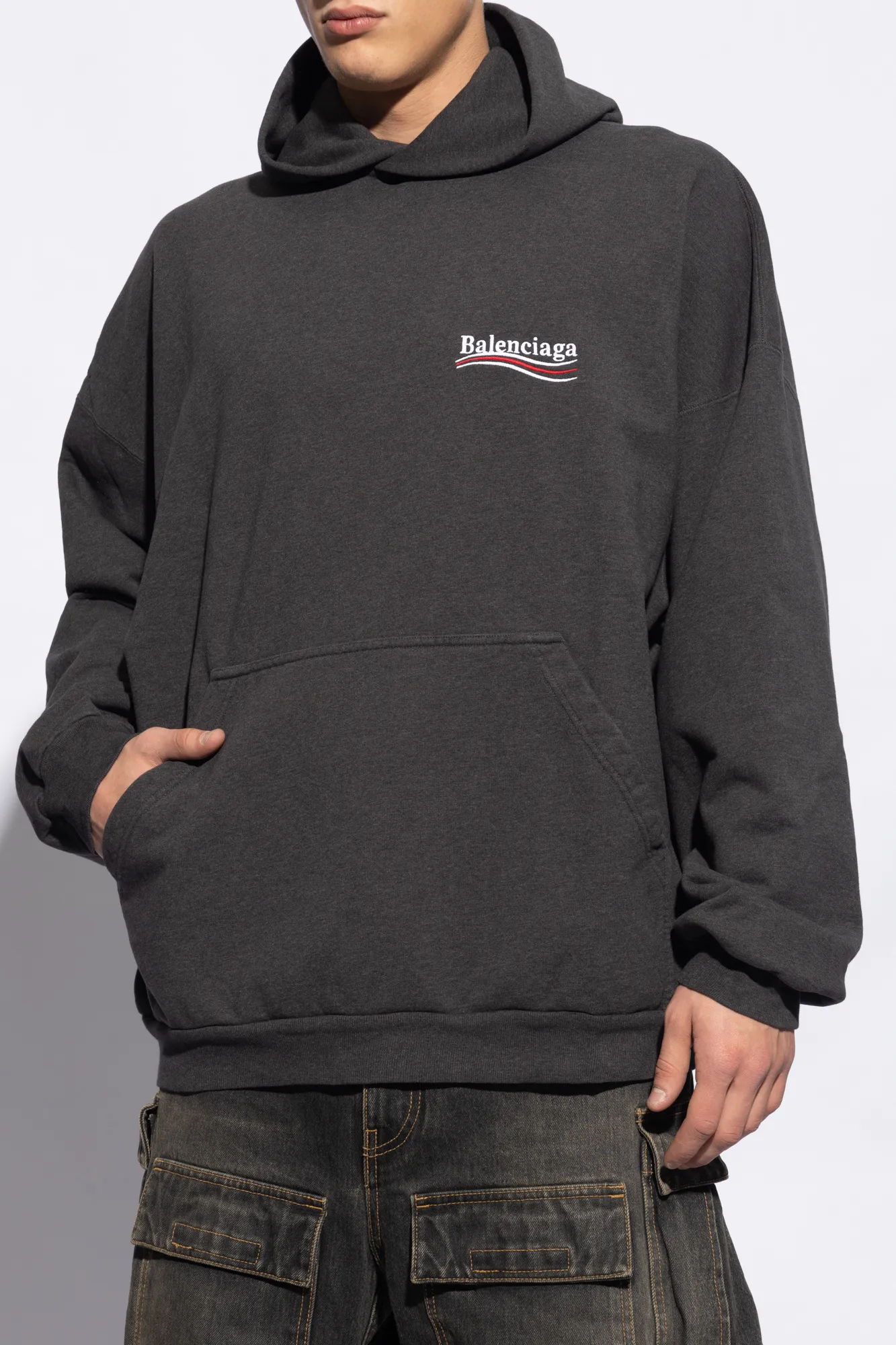 BALENCIAGA  |Long Sleeves Plain Cotton Logo Luxury Sweatshirts