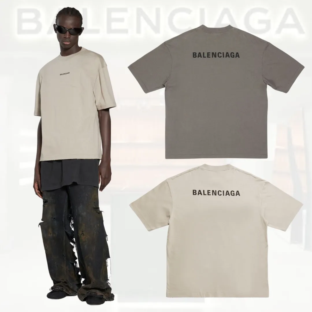 BALENCIAGA  |Men's Logo T-shirt Medium Fit in Black