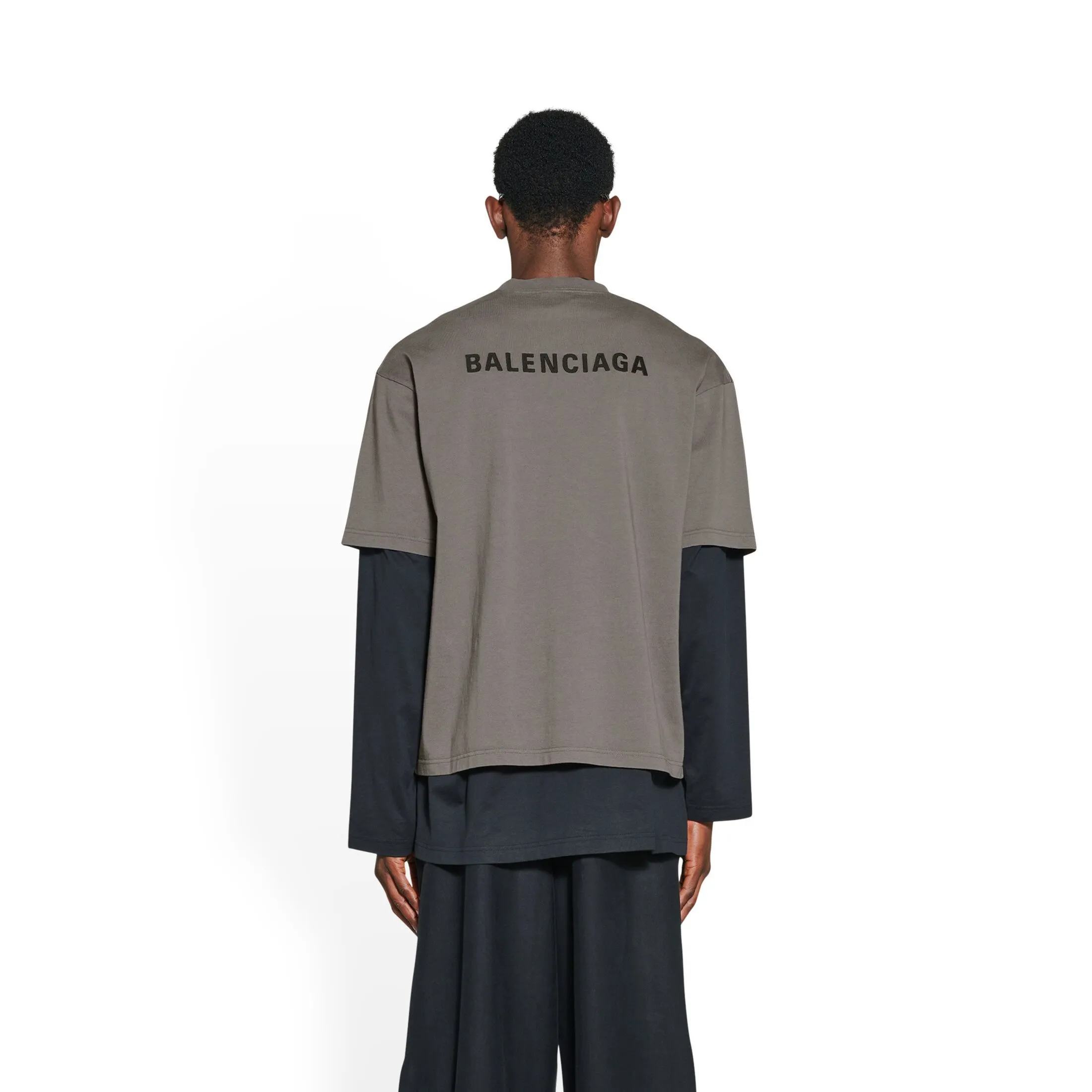 BALENCIAGA  |Men's Logo T-shirt Medium Fit in Black