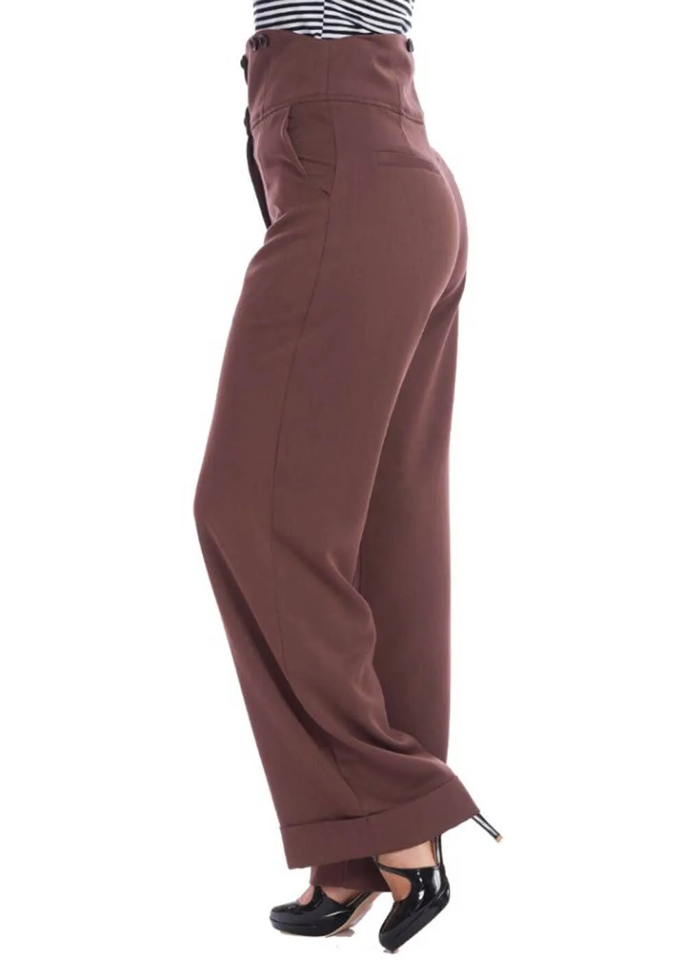 Banned Girl Boss 40's Trousers Brown