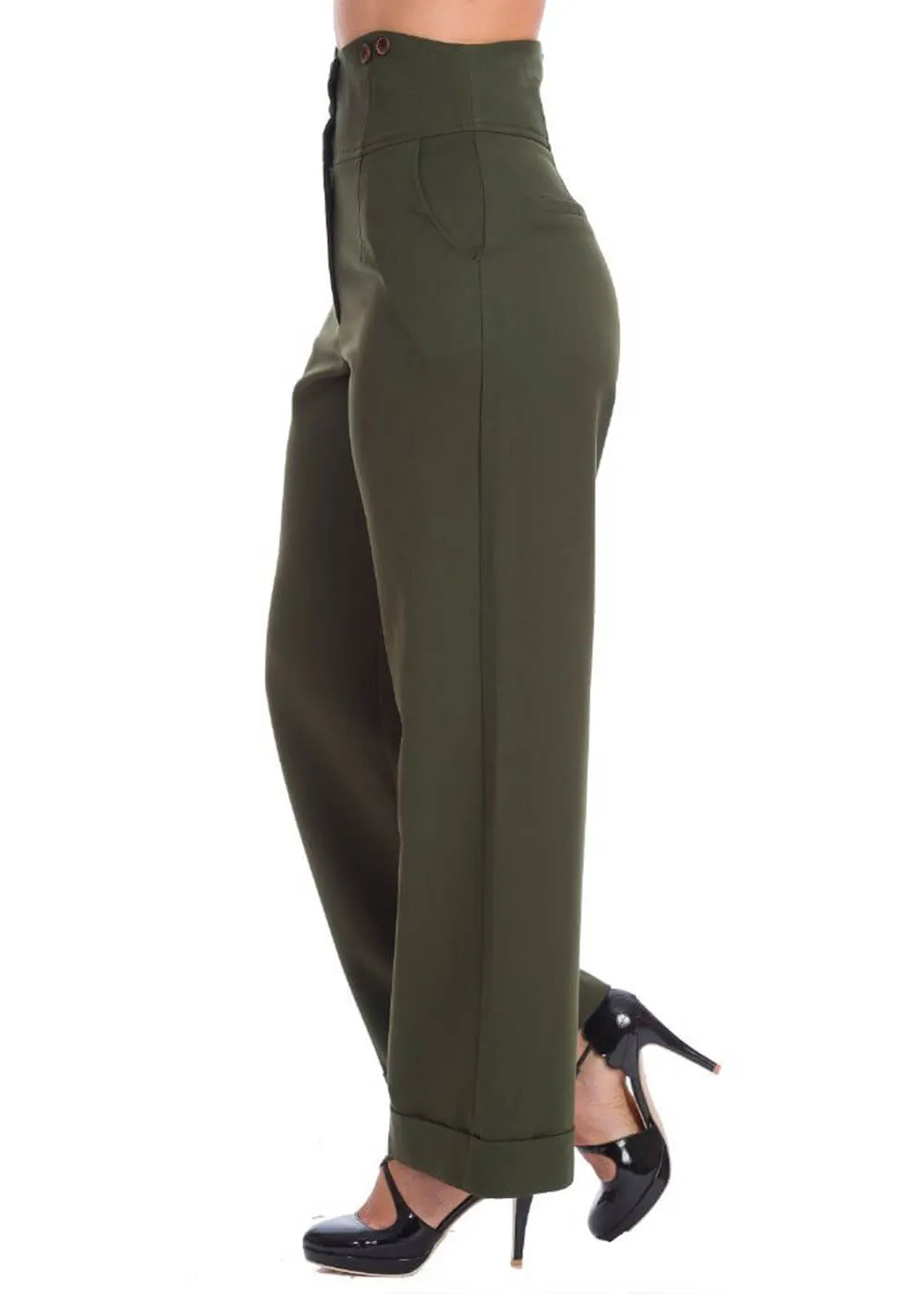 Banned Girl Boss 40's Trousers Green