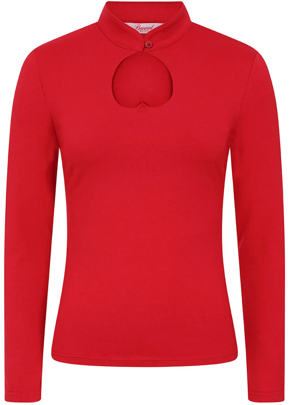 Banned Tear Drop Heart 50's Top Red