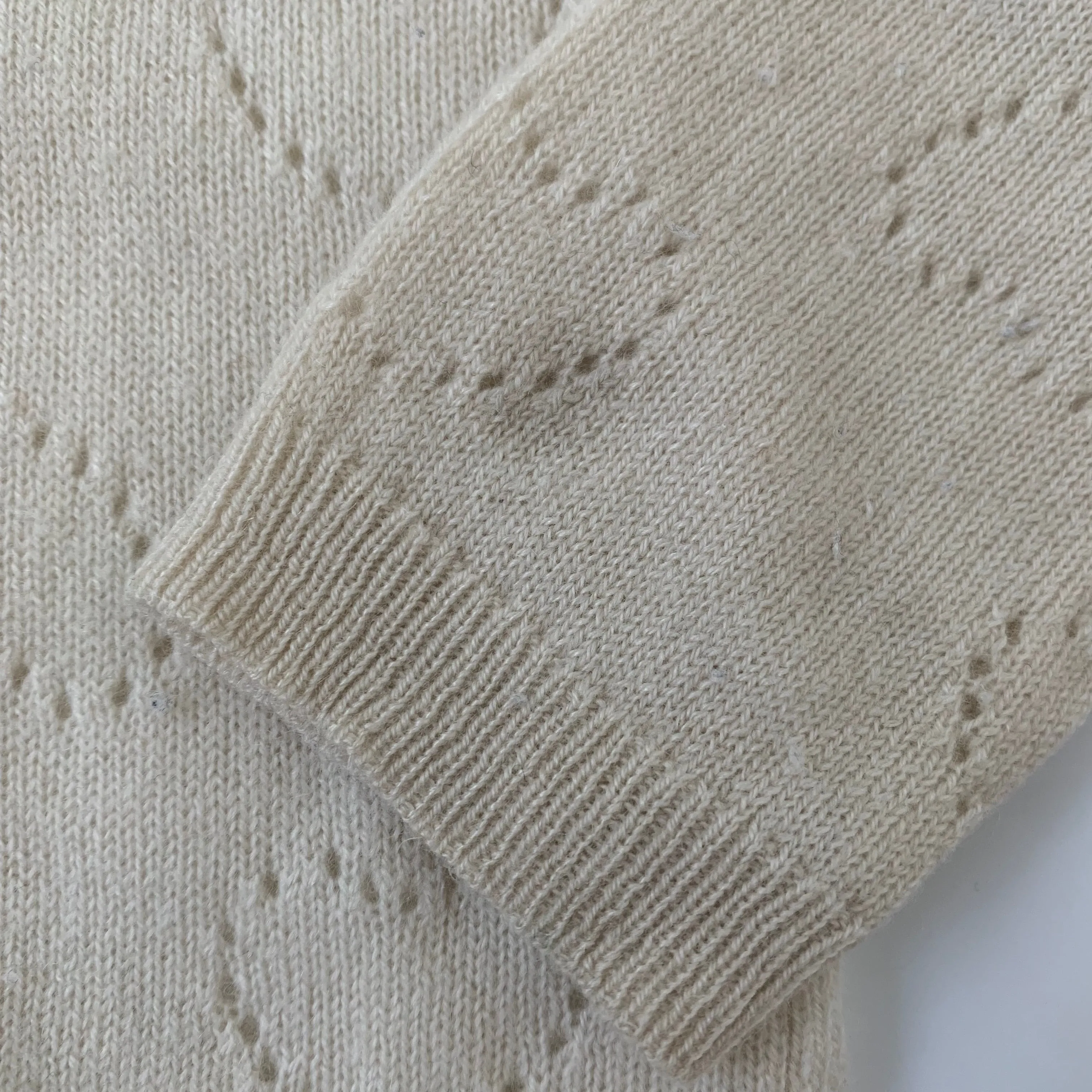 Bonpoint Cream Heart Embossed Cashmere Cardigan: 2 Years