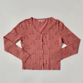 Bonpoint Muted Pink Cotton Cherry Cardigan: 8 Years