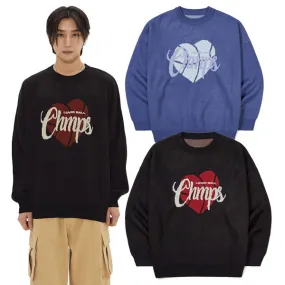 Born Champs  |Pullovers Unisex Studded Street Style U-Neck Long Sleeves