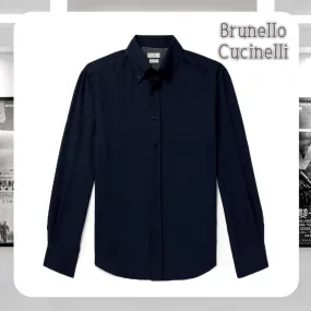 BRUNELLO CUCINELLI  |Cashmere Long Sleeves Cotton Bridal Shirts