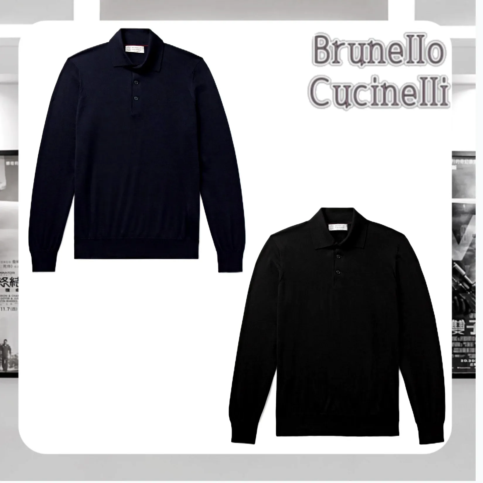 BRUNELLO CUCINELLI  |Wool Cashmere Blended Fabrics Long Sleeves Polos