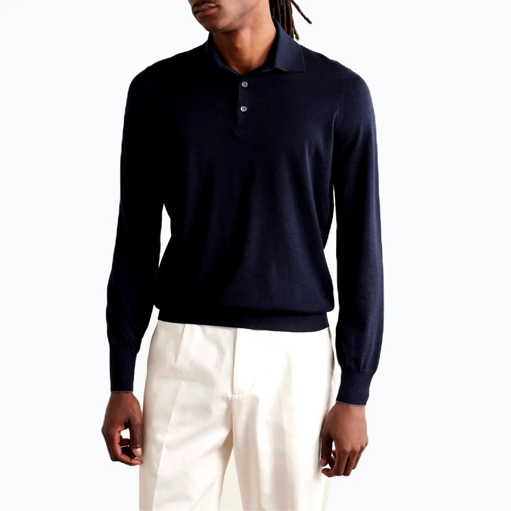 BRUNELLO CUCINELLI  |Wool Cashmere Blended Fabrics Long Sleeves Polos