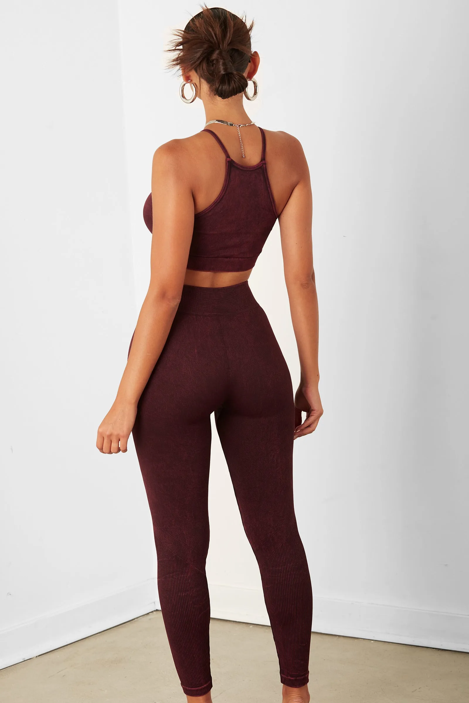 Burgundy Highwaist Capri Legging