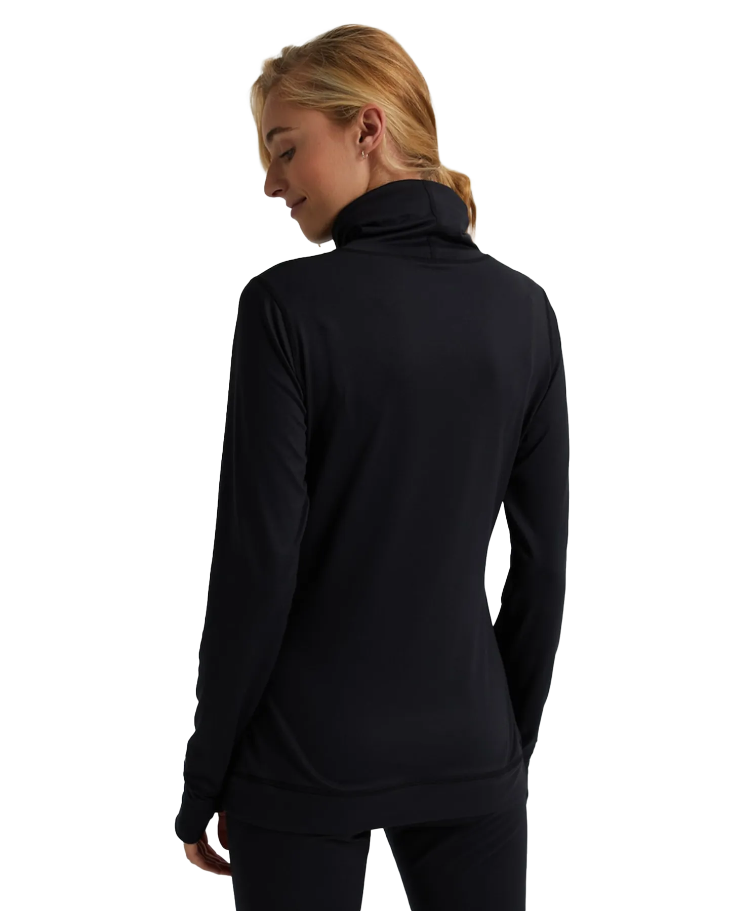 Burton Women's Midweight Base Layer Long Neck Shirt - True Black