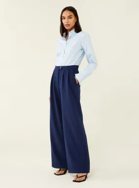 Buy FINERY Navy Jeanne Trousers 8 | Trousers | Tu