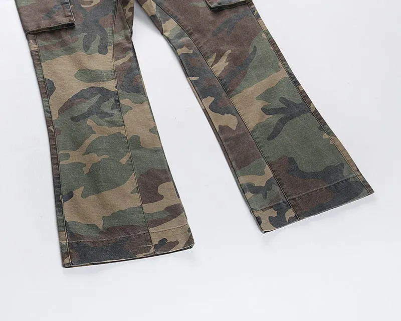 Camouflage Trumpet Leg Cargo Pants