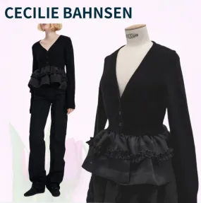 CECILIE BAHNSEN  |Long Sleeves Elegant Style Cardigans