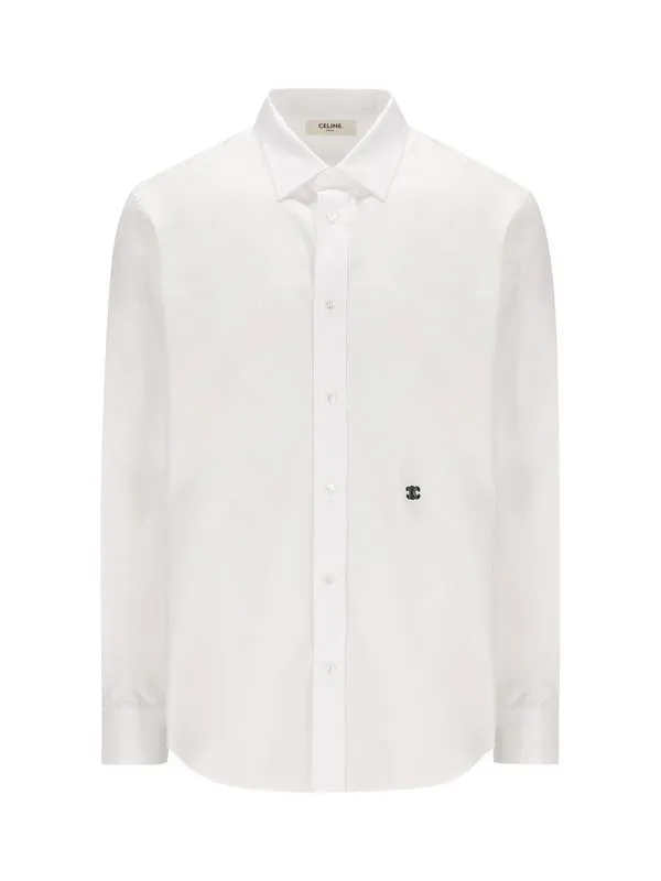 CELINE  |Long Sleeves Plain Logo Luxury Shirts