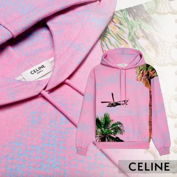 CELINE  |Pullovers Unisex Street Style Long Sleeves Plain Cotton