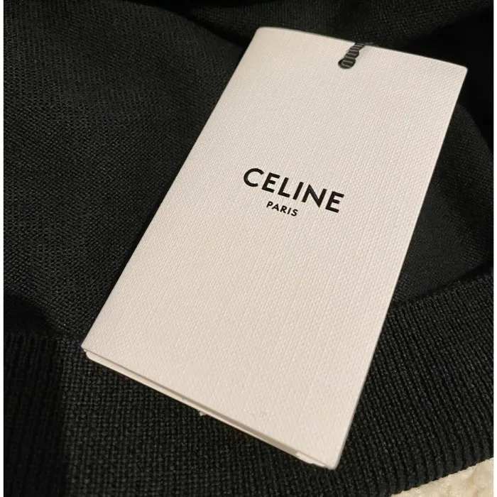 CELINE  |Pullovers Wool Street Style V-Neck Long Sleeves Plain Logo