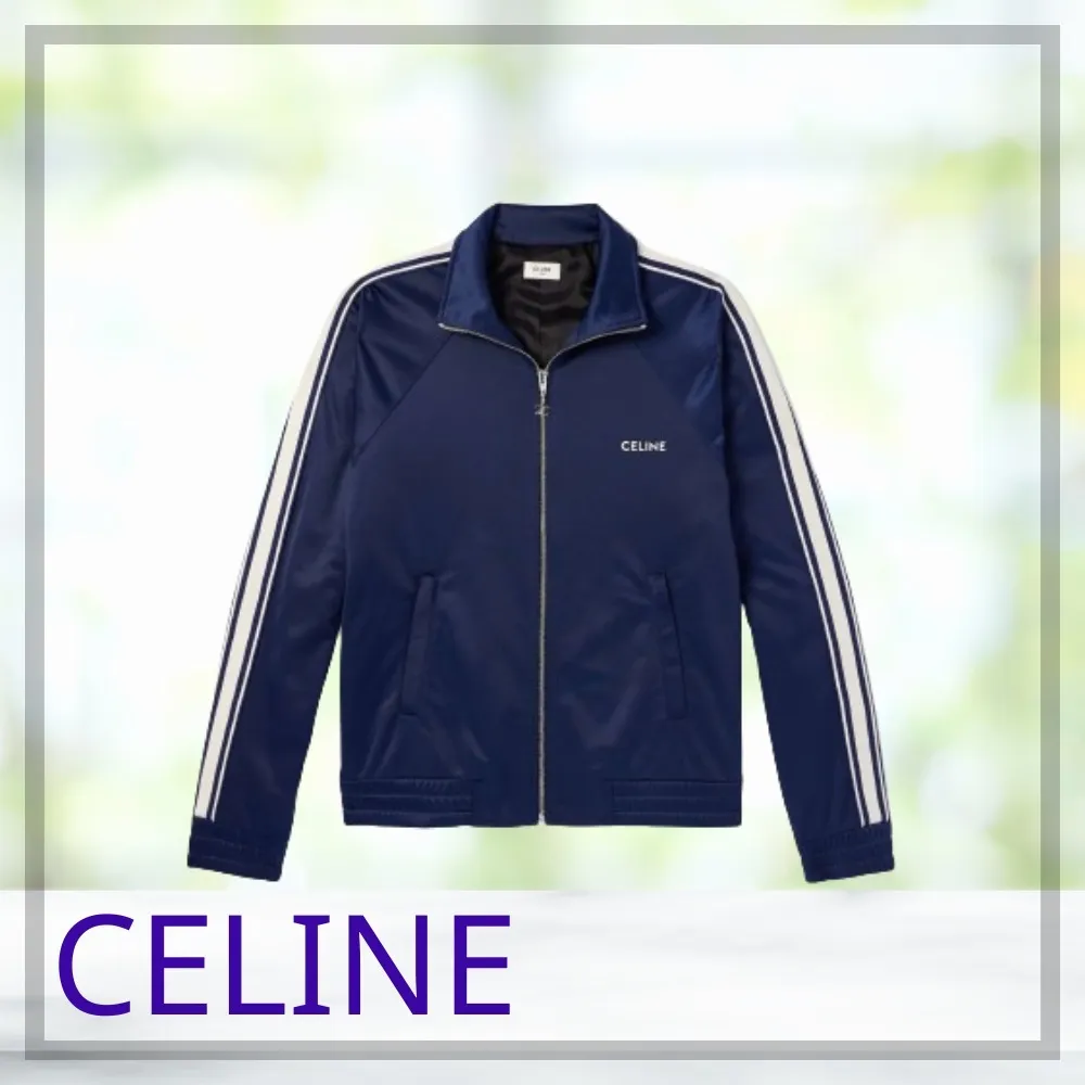 CELINE  |Stripes Long Sleeves Logo Luxury Tops