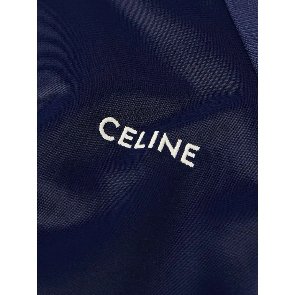 CELINE  |Stripes Long Sleeves Logo Luxury Tops