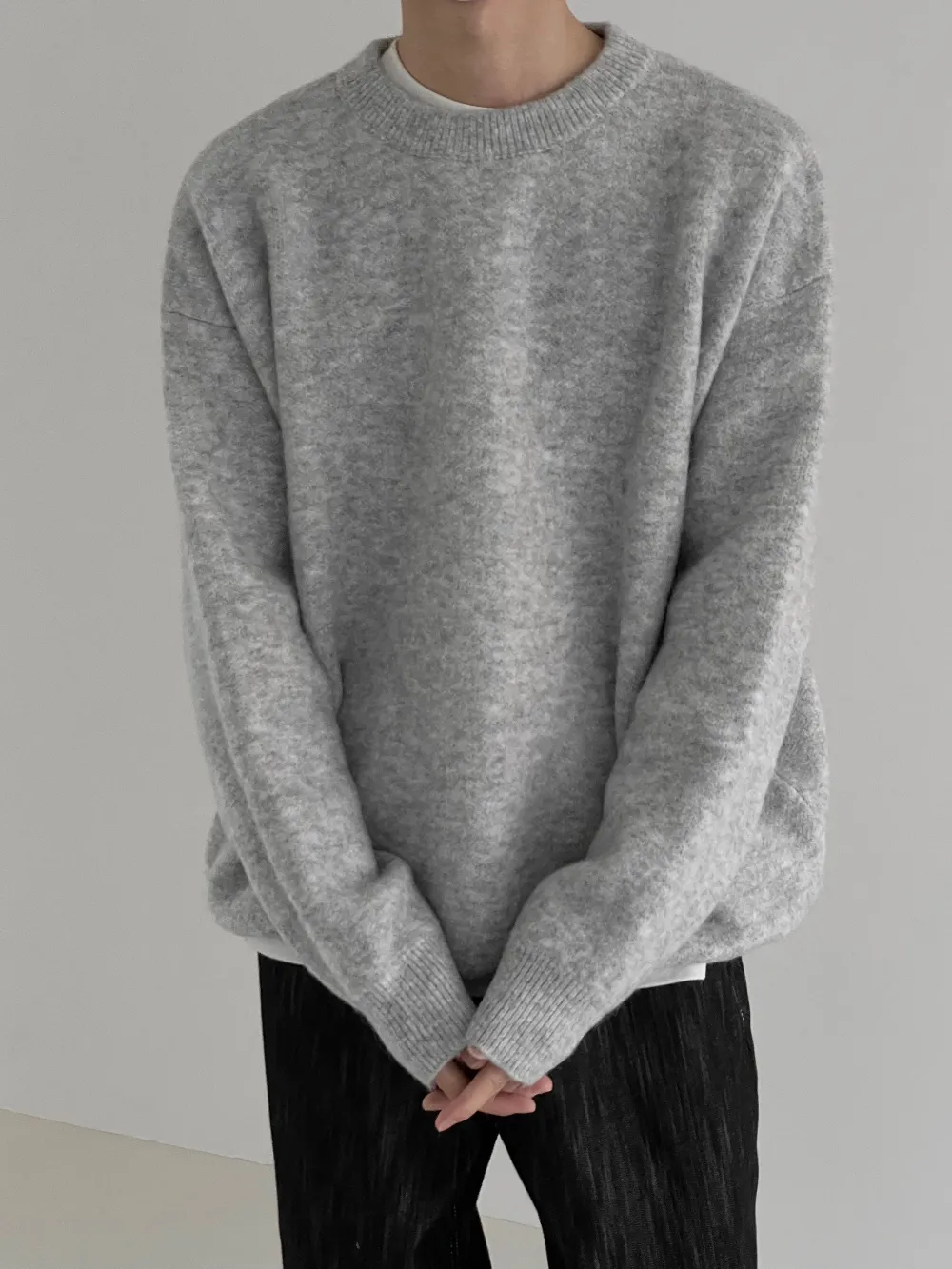 Cent  |Crew Neck Pullovers Street Style U-Neck Long Sleeves Plain