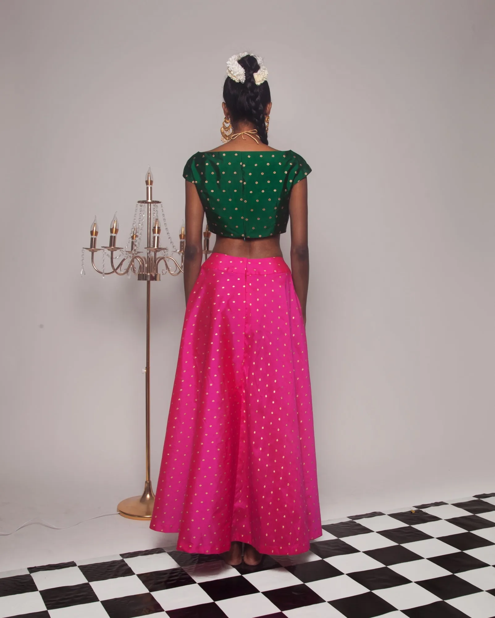 Choli Lehenga (Emerald Fuchsia)