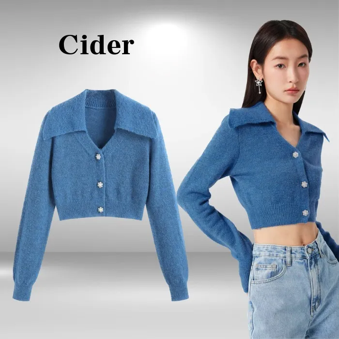 Cider  |Casual Style Nylon Long Sleeves Plain Cardigans