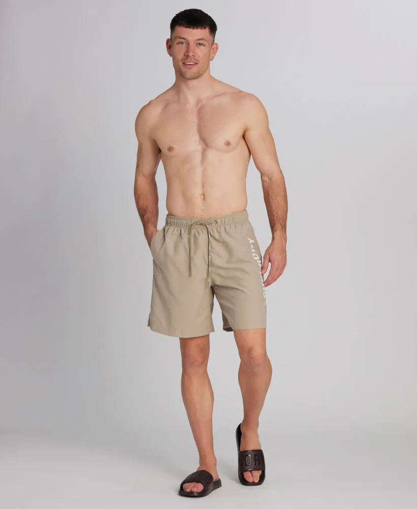 Code Applique Swim Shorts | Winter Twig Beige