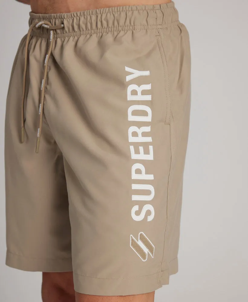 Code Applique Swim Shorts | Winter Twig Beige