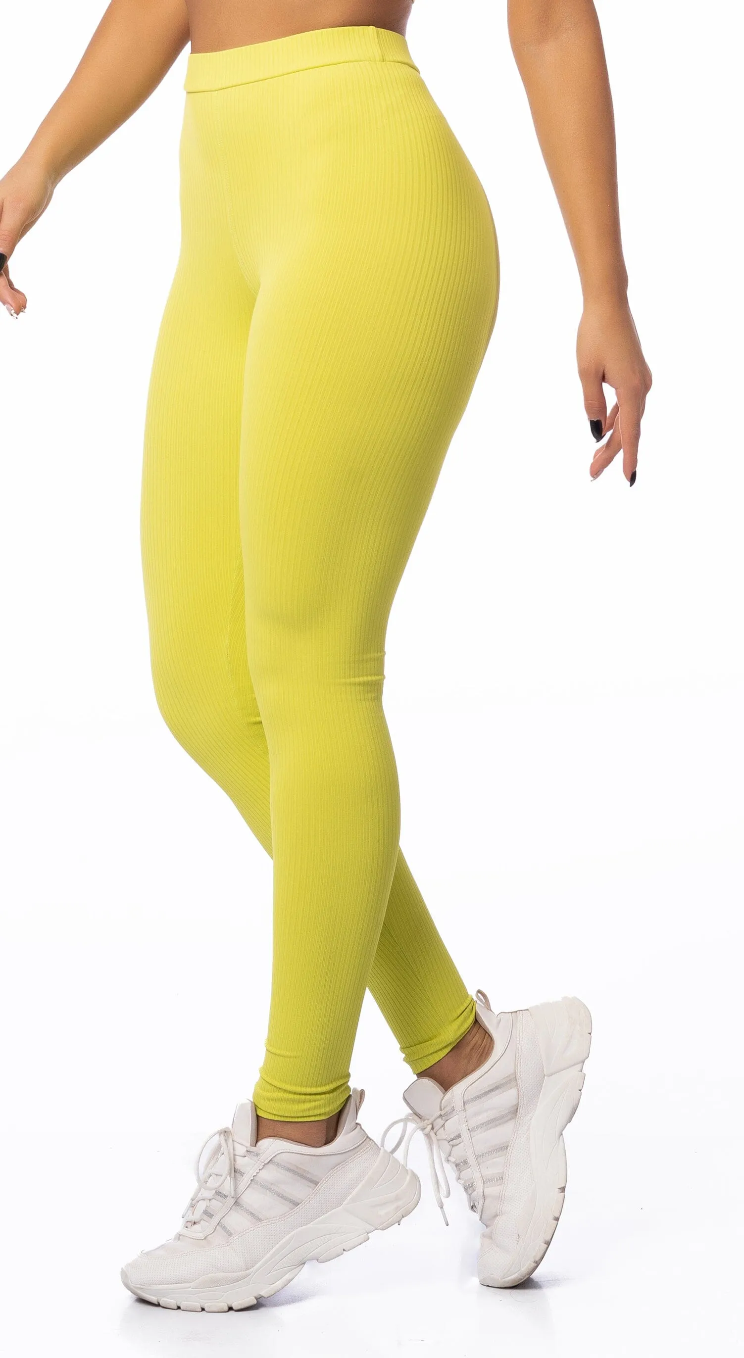 Comfort Leggings - Rib Lime