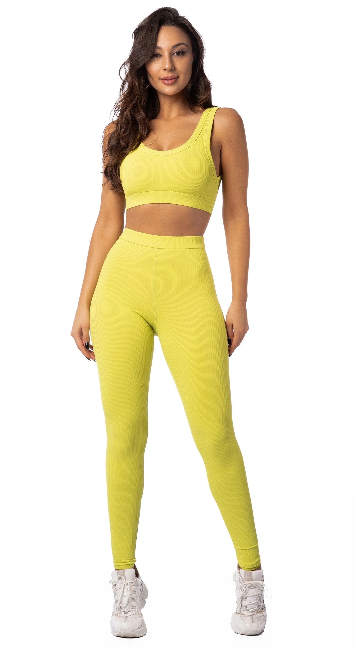 Comfort Leggings - Rib Lime