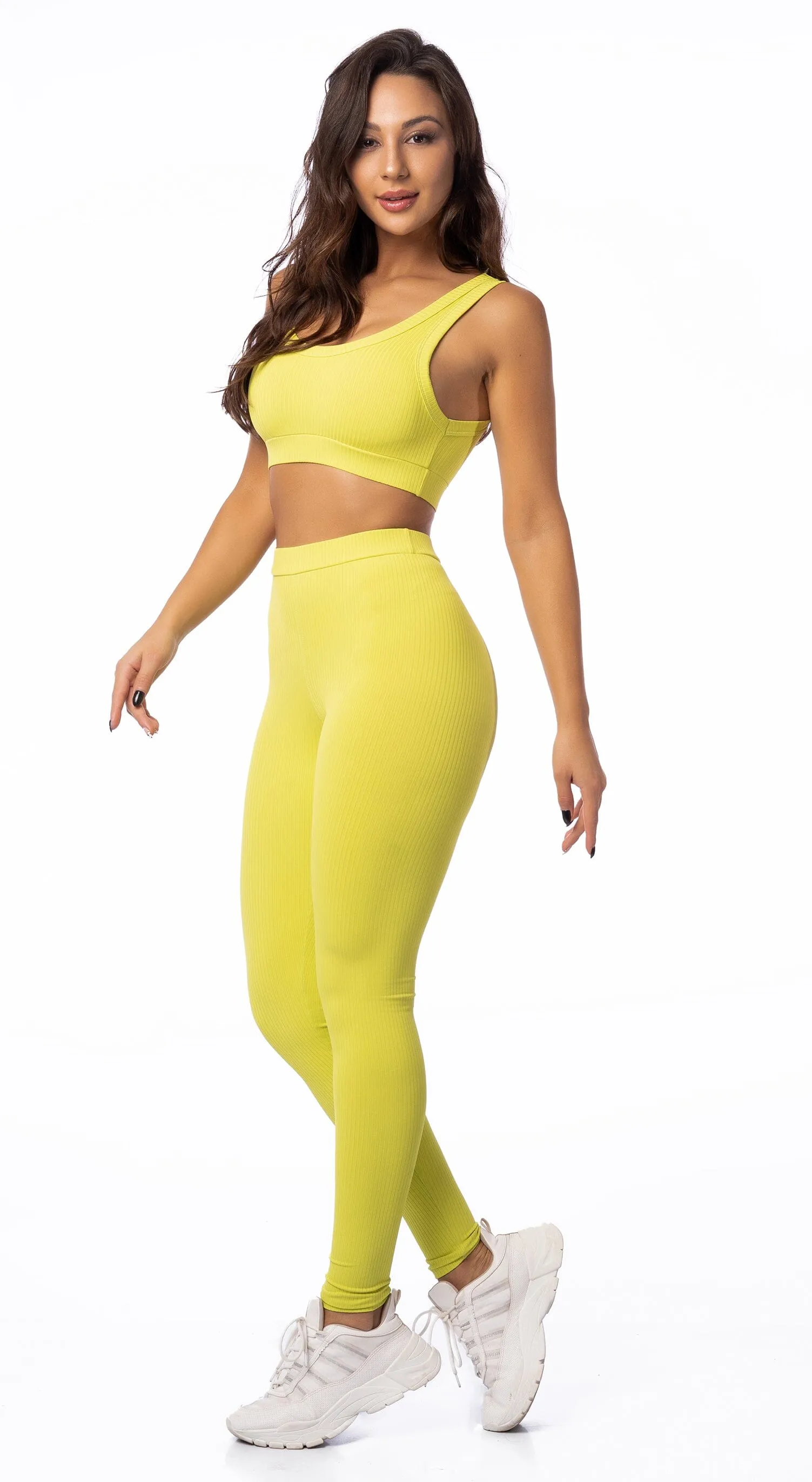 Comfort Leggings - Rib Lime