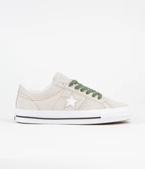 Converse One Star Pro Suede Ox Shoes - Desert Sand / Treeline / White