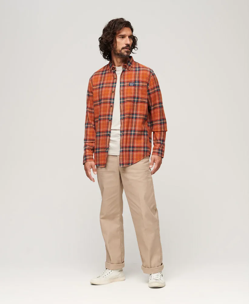 Cotton Lumberjack Shirt | Drayton Check Orange